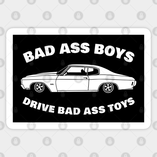 bad ass boys drive bad ass toys Sticker by small alley co